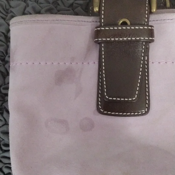 Coach Suede Leather Shoulder Bag - Picture 7 of 9